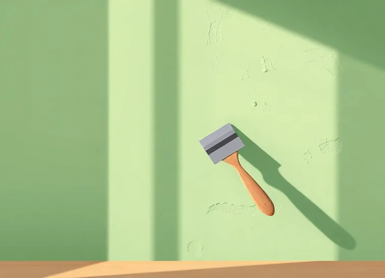 Application d'un enduit décoratif à la lisseuse sur un mur