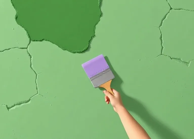 Ponçage et rebouchage des fissures avant mise en peinture